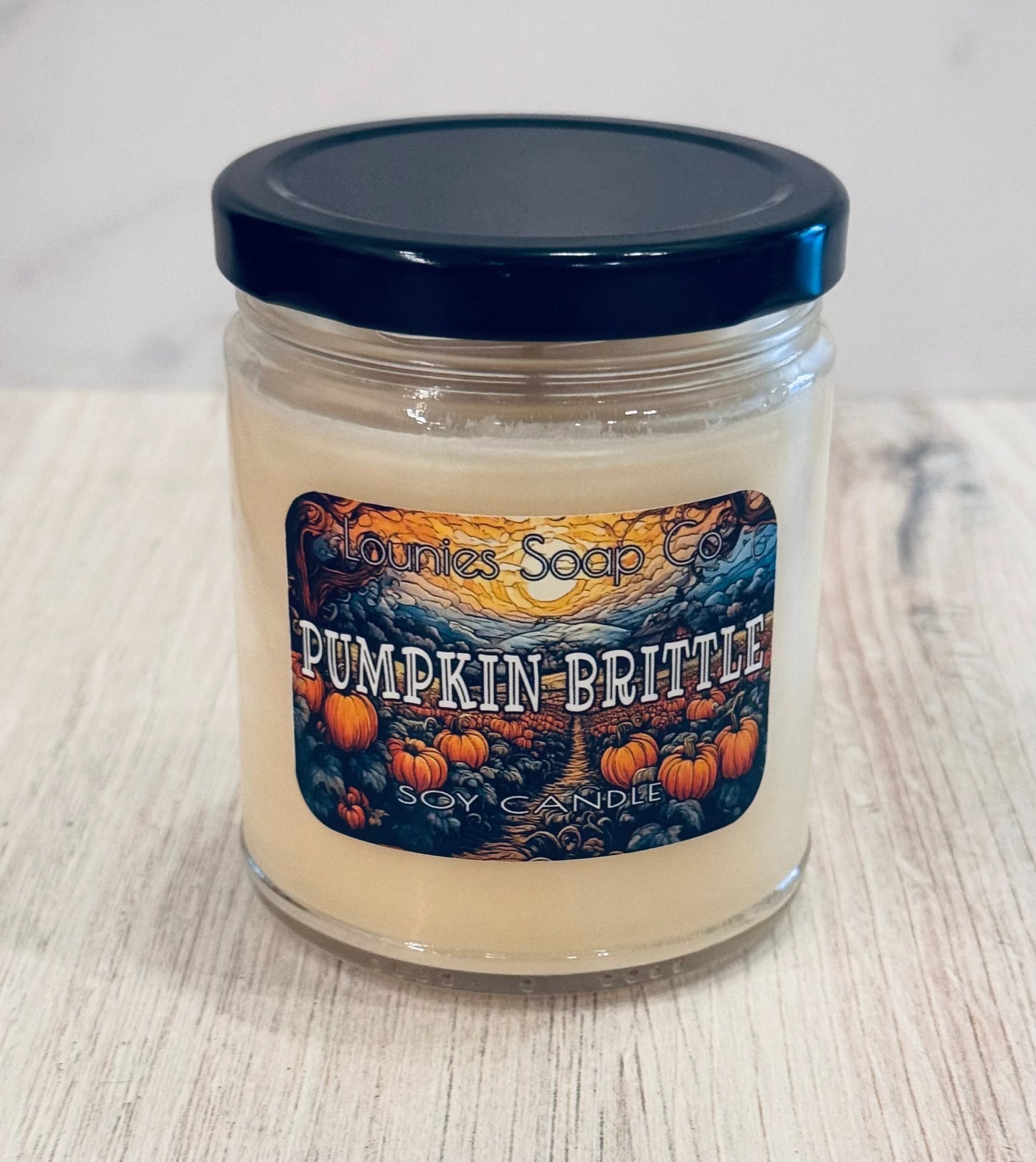 Pumpkin Brittle Soy Candle - Seasonal Scent by Lounies Soap Co.