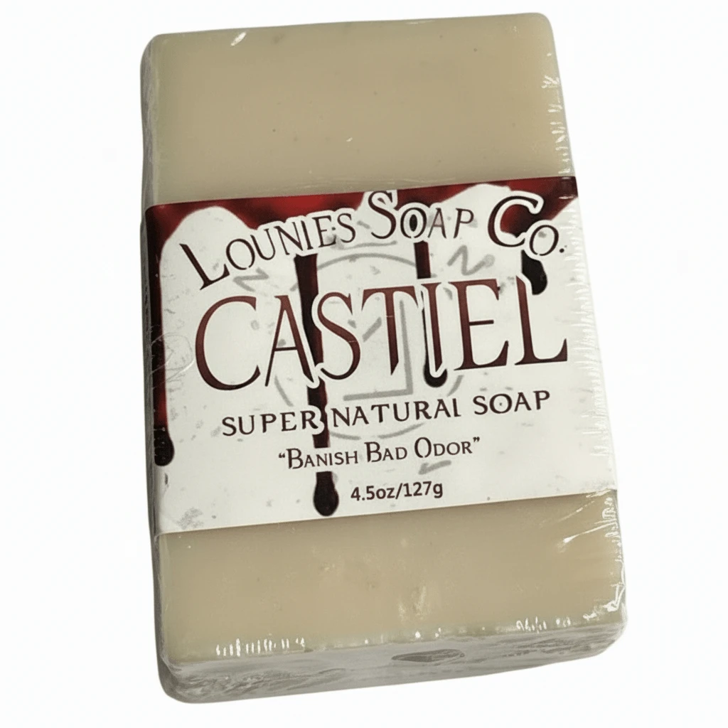 Castiel Soap, Supernatural-inspired bar (4.5 oz) with vetiver, myrrh, rose, galbanum, pine and cedarwood.