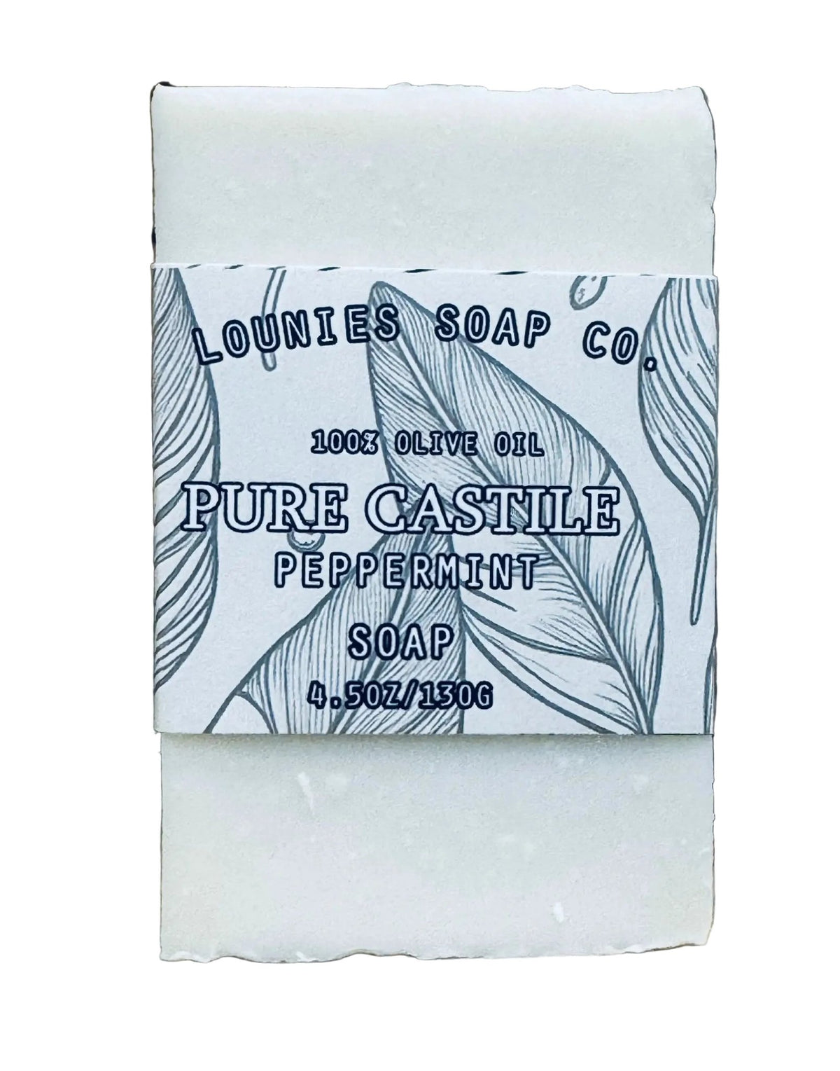 Castile Soap 100% Olive Oil with Peppermint - Lounies Soap Co.