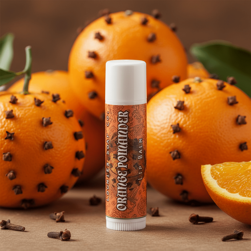 Orange Pomander Lip Balm - Lounies Soap Co.