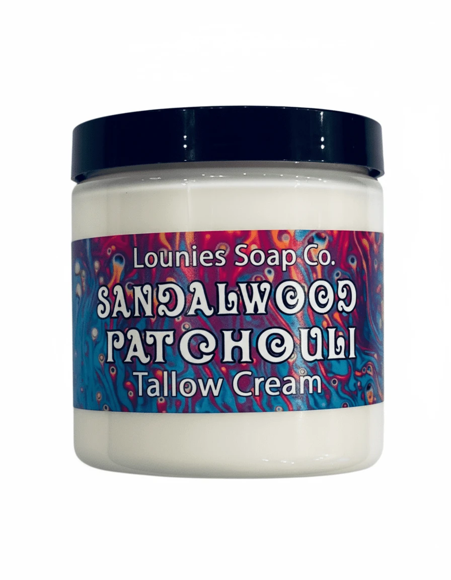 Sandalwood Patchouli Tallow Body Cream by Lounies Soap Co.