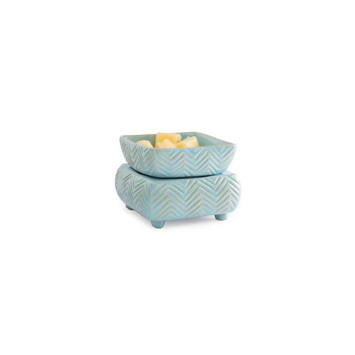Ceramic Candle Dish and Warmer - Chevron - Lounies Soap Co.