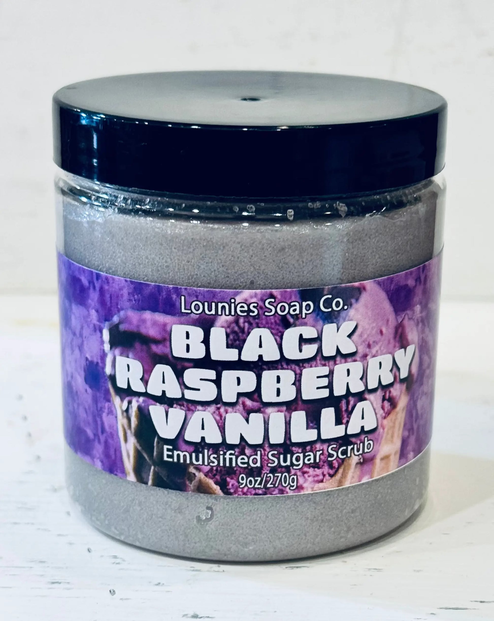Black Raspberry Vanilla Sugar Scrub by Lounies Soap Co.