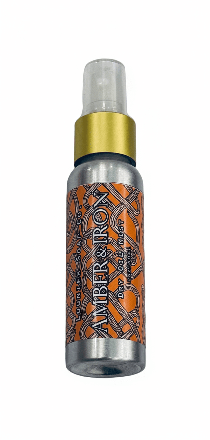 Amber & Iron Dry Oil Mist - Lounies Soap Co.