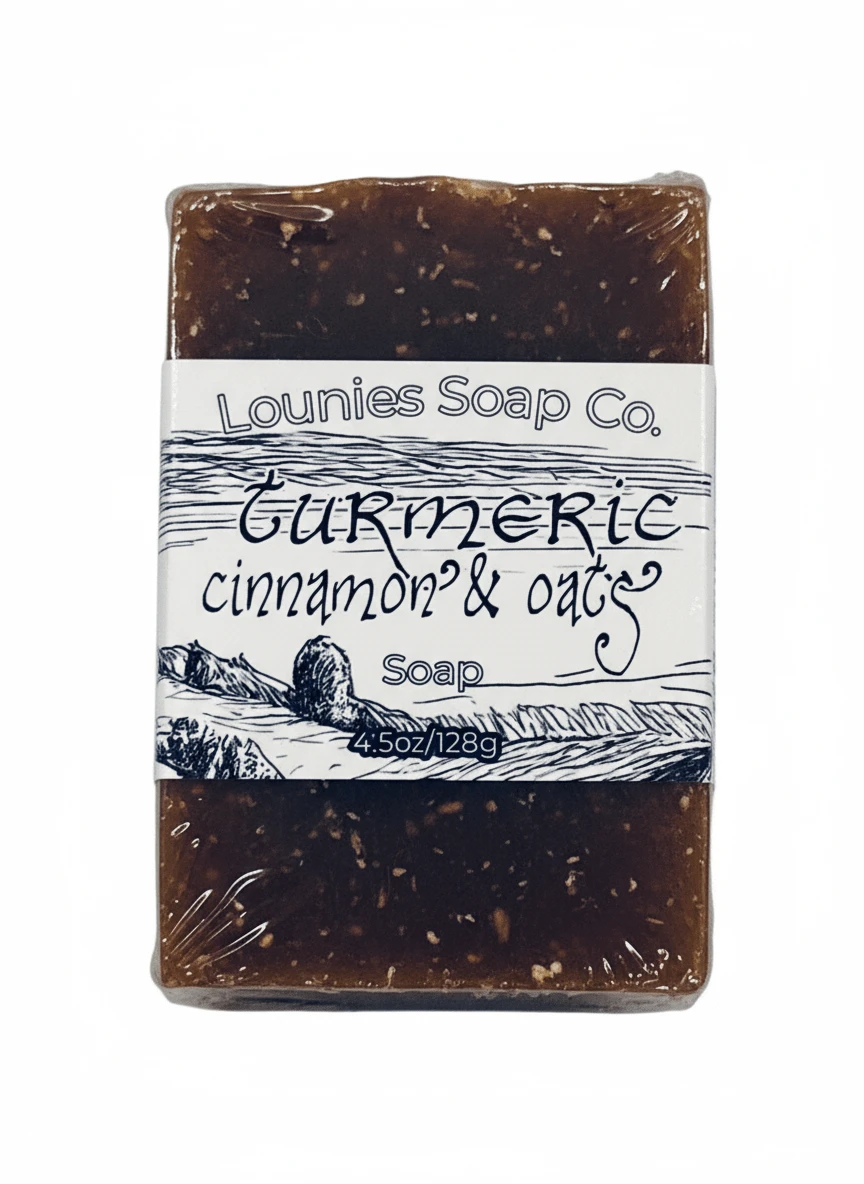 Turmeric Cinnamon & Oats Goats Milk Soap by Lounies Soap Co.